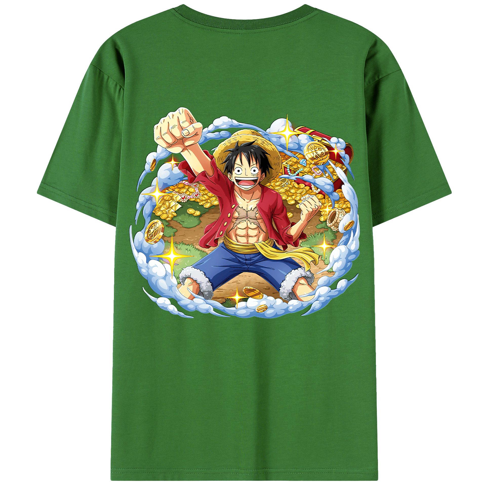 ワンピース モンキー・D・ルフィ ONE PIECE Monkey D. Luffy レディース半袖Tシャツ(バックプリント)